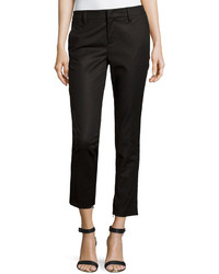 Vince Cropped Ankle Zip Trousers Black