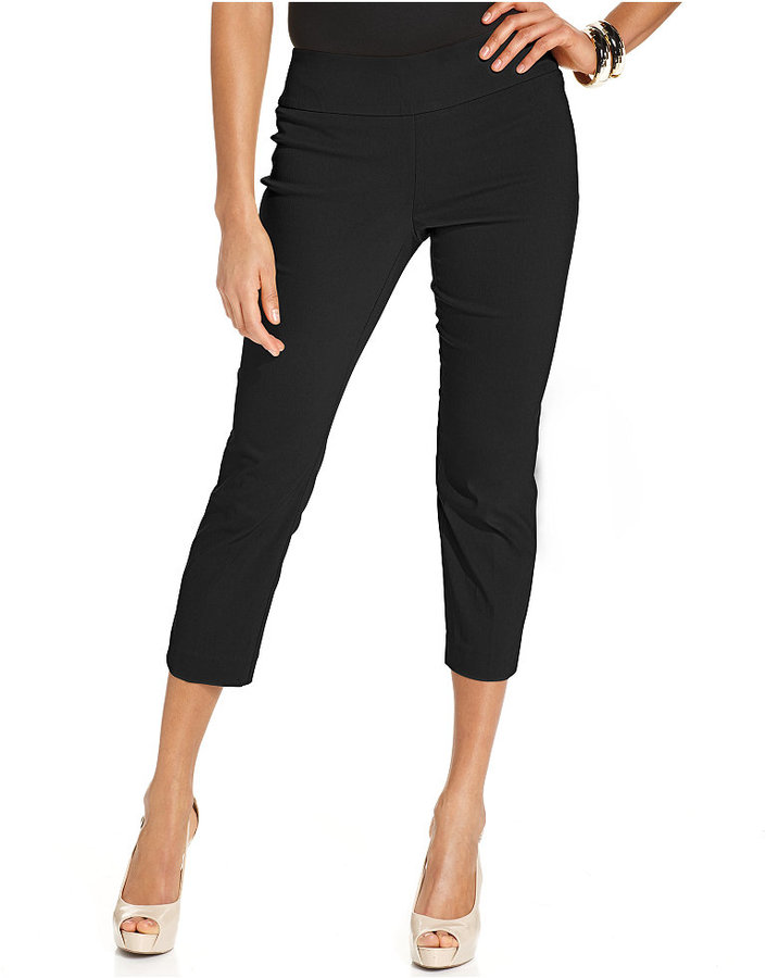 black petite cropped trousers