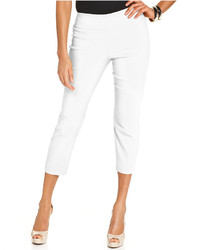 Alfani Tummycontrol Pullon Capri Pants Regular  Petite Sizes Created  For Macys In Cream Beige  ModeSens
