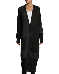 MCQ Alexander Ueen Button Front Long Sleeve Patched Duster Cardigan