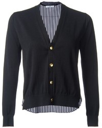 ASTRAET Astrt Contrast Back Button Down Cardigan