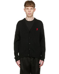 AMI Alexandre Mattiussi Black Ami De Cur Cardigan