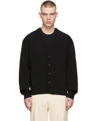 Solid Homme Black Cotton Cardigan