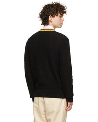 Doppiaa Black Mohair Wool Aanfitrione Cardigan