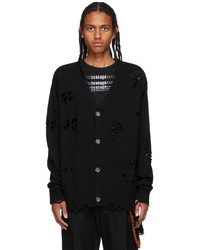 Song For The Mute Black Oversized Distressed Cardigan