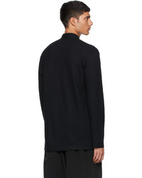 Yohji Yamamoto Black Wool Stand Collar Cardigan