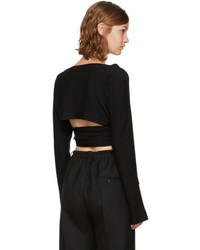 Lemaire Black Wool Wrapover Cardigan