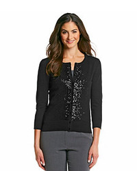 cable and gauge black cardigan