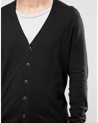 Asos Cardigan In Black Cotton