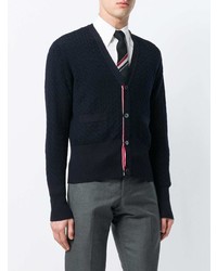 Thom Browne Center Back Baby Cable Merino Wool V Neck Cardigan Unavailable