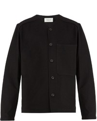 Lemaire Collarless Brushed Wool Cardigan
