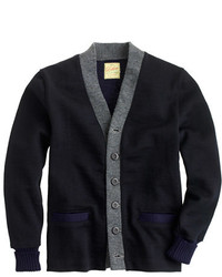 J.Crew Dehen For Shawl Collar Cardigan Sweater In Black Wool