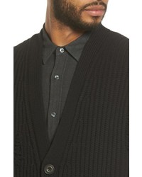 Vince Distressed Ribbed Cardigan