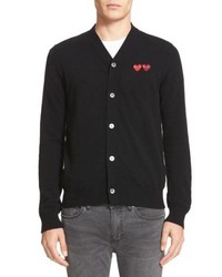 Comme Des Garcons Play Double Heart Wool Cardigan