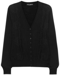 Dolce & Gabbana Lace Paneled Wool Cardigan
