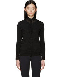 Burberry London Black Broderie Anglaise Cardigan