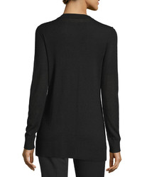 Michael Kors Michl Kors Three Quarter Sleeve Cashmere Cardigan Sweater Black
