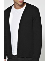 Boohoo Open Cardigan With Ribbed Shoulder