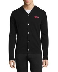 Comme des Garcons Play Dual Signature Logo Patch Wool Cardigan