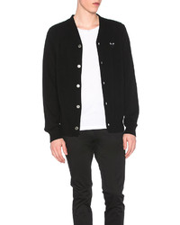 Comme des Garcons Play Lambswool Cardigan With Black Emblem