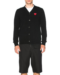 Comme des Garcons Play Lambswool Cardigan With Red Emblem