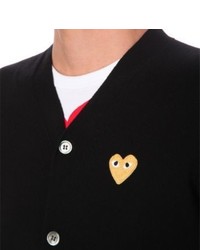 Comme des Garcons Play Play Gold Heart Wool Cardigan