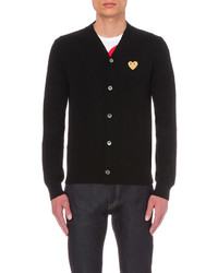 Comme des Garcons Play Play Gold Heart Wool Cardigan