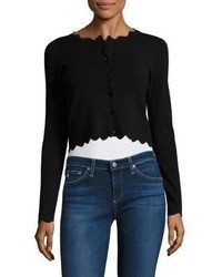 Milly Scalloped Cropped Cardigan
