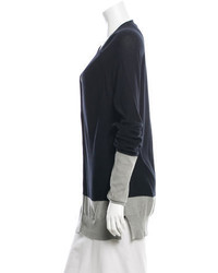 Alexander Wang T By Colorblock Button Up Cardigan
