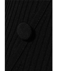 Jacquemus Tordu Asymmetric Ribbed Cotton Cardigan Black