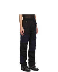 Xander Zhou Black And Navy Twill Cargo Pants