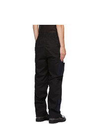 Xander Zhou Black And Navy Twill Cargo Pants