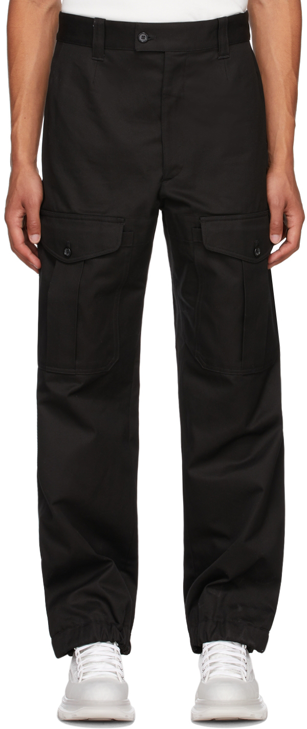 Alexander McQueen Black Baggy Military Cargo Pants, $860 | SSENSE ...