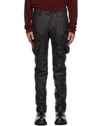 Julius Black Cargo Leather Trousers