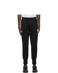 Dolce and Gabbana Black Embroidered Cargo Pants