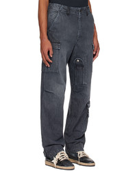 Winnie New York Black Faded Denim Cargo Pants