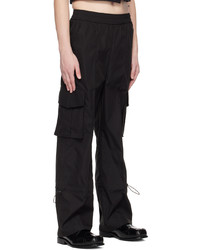 The World Is Your Oyster Black Flap Pocket Cargo Pants