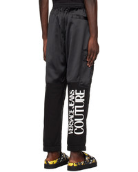 VERSACE JEANS COUTURE Black Paneled Cargo Pants
