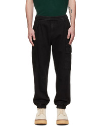 Solid Homme Black Paneled Cargo Pants