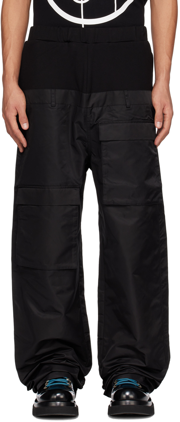Spencer Badu Black Paneled Cargo Pants, $450 | SSENSE | Lookastic