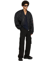 Wooyoungmi Black Polyester Cargo Pants