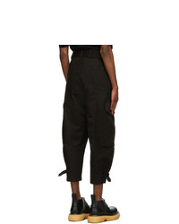 JW Anderson Black Tapered Cargo Trousers