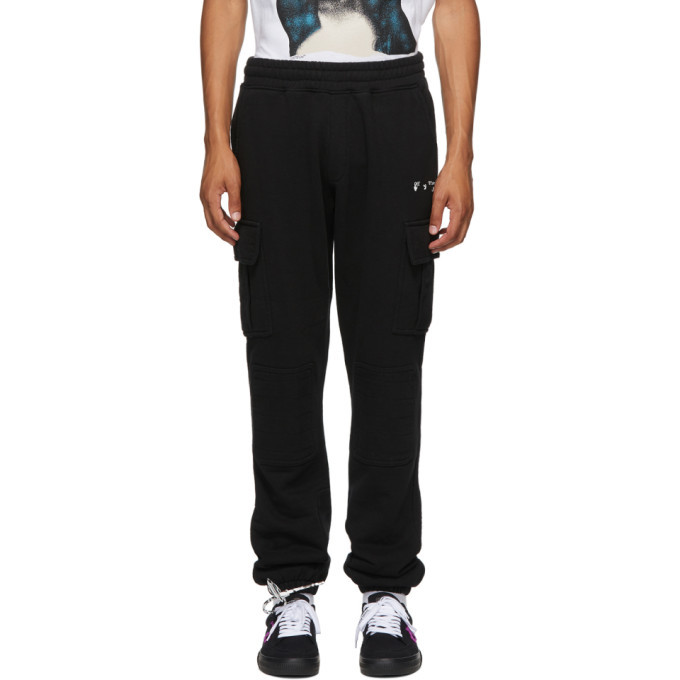 Off-White Black Terry Cargo Pants, $870 | SSENSE | Lookastic