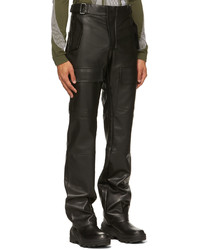 Misbhv Black Vegan Leather Moto Cargo Pants