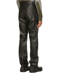 Misbhv Black Vegan Leather Moto Cargo Pants
