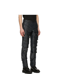 Givenchy Black Wet Effect Multipockets Cargo Trousers