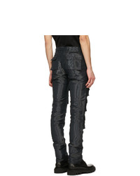 Givenchy Black Wet Effect Multipockets Cargo Trousers