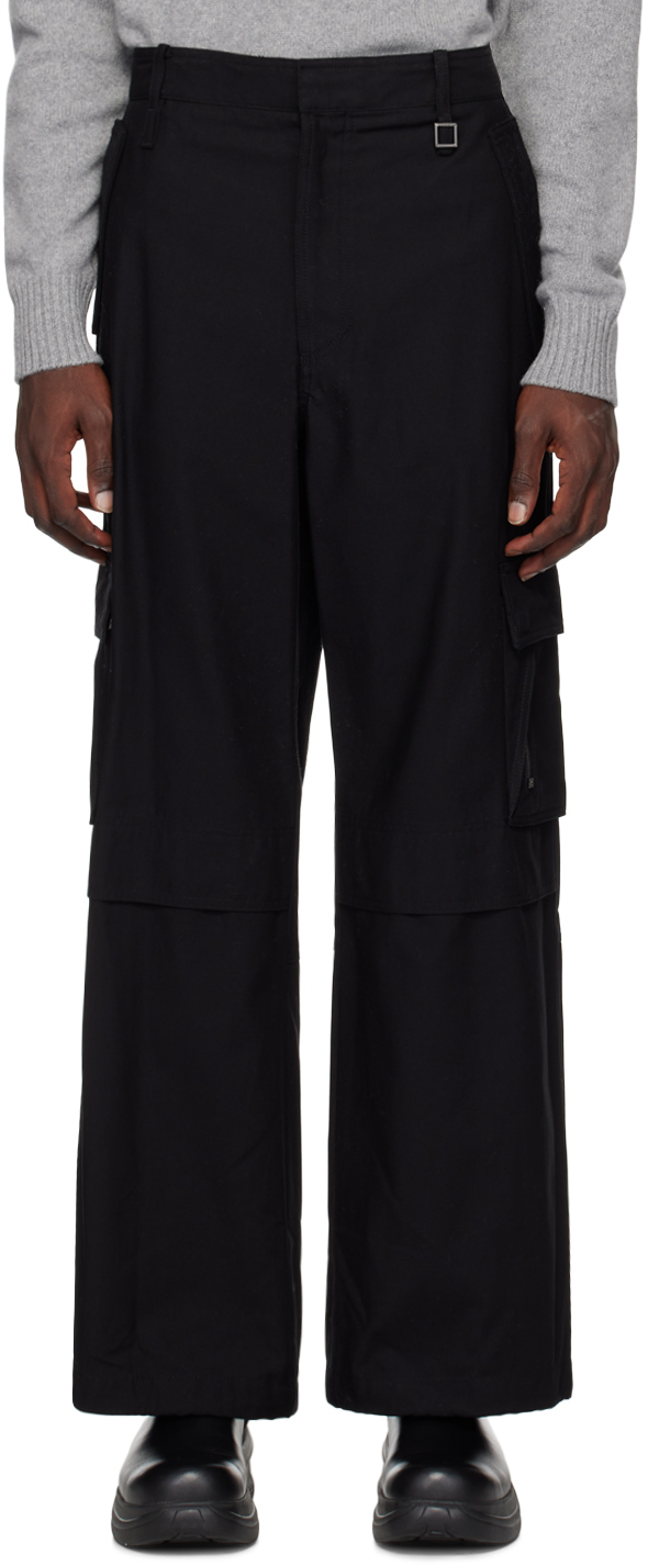 Wooyoungmi Black Wide Cargo Pants, $610 | SSENSE | Lookastic