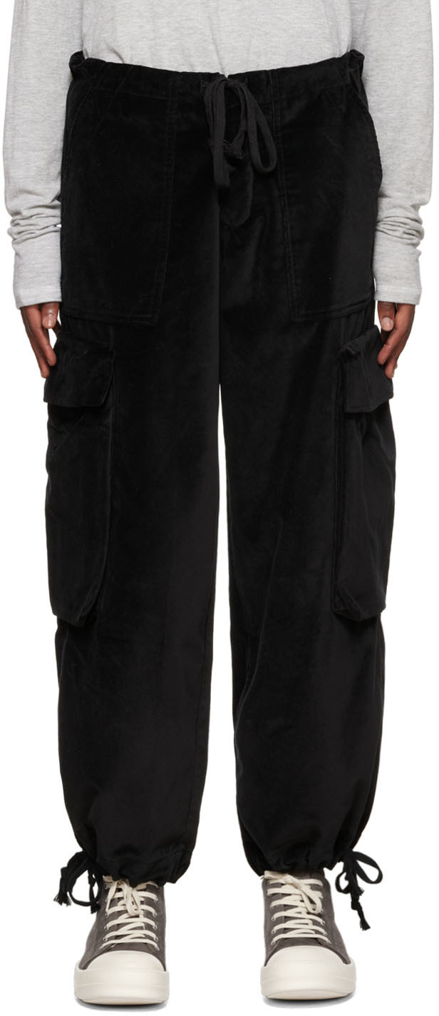 Greg Lauren Black Wide Leg Cargo Pants, $1,295 | SSENSE | Lookastic