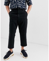 ASOS WHITE Cargo Trousers In Black Heavyweight Twill